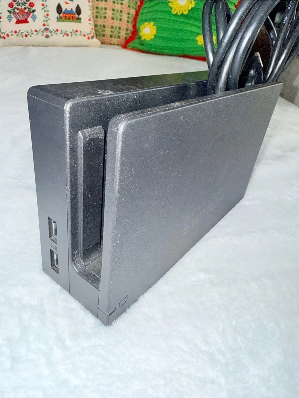 Nintendo Black Switch Dock with Attached HDMI Cable